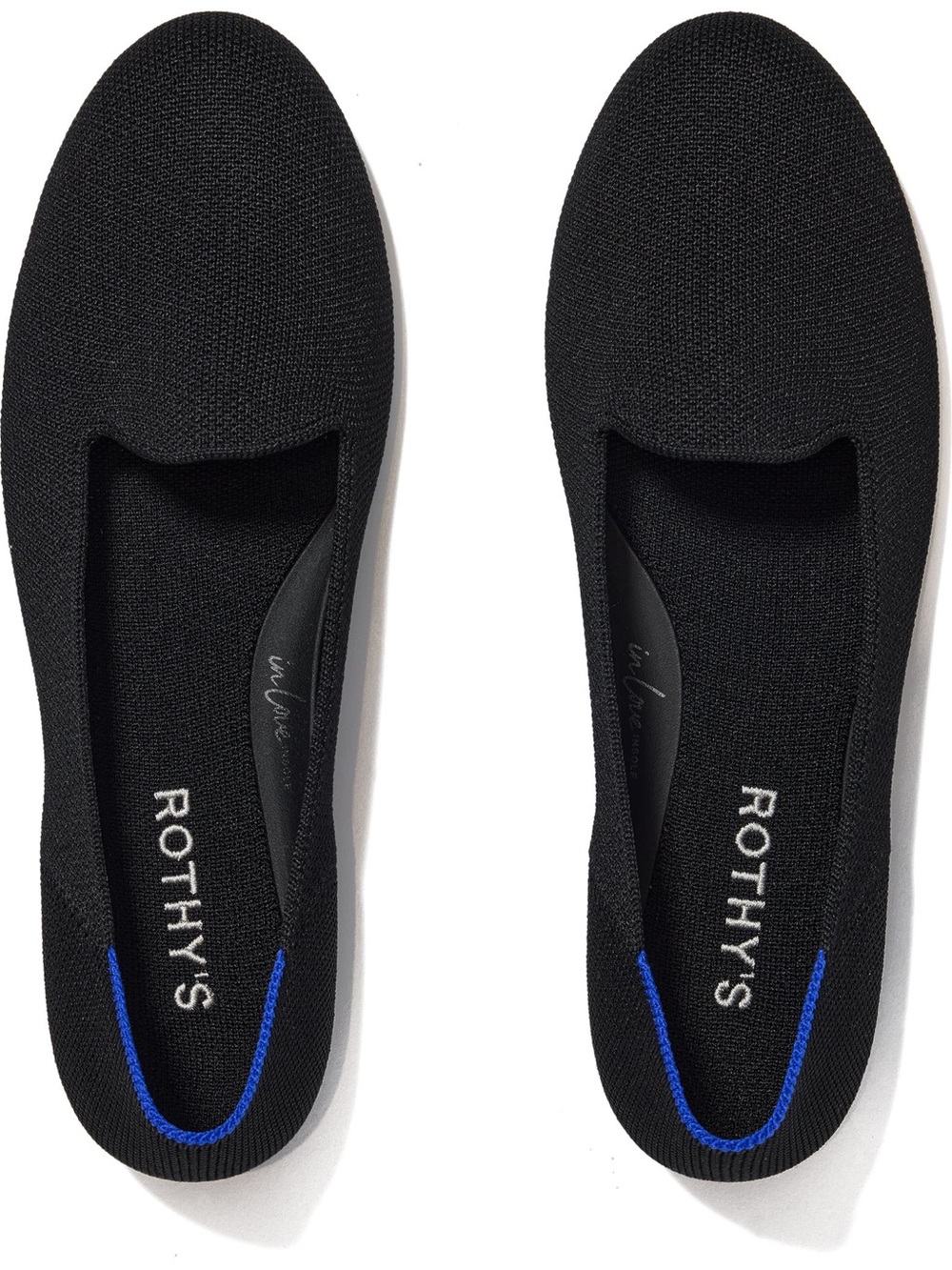 Rothy’s The Loafer Black Knit Comfort Flats Machine‎ Washable Sz 7